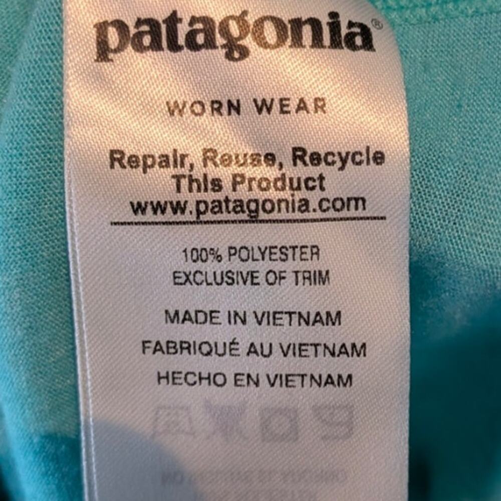 Patagonia Nine Trails Tank Top Howling Turquoise Racerback Running Women's XL - Picture 6 of 8